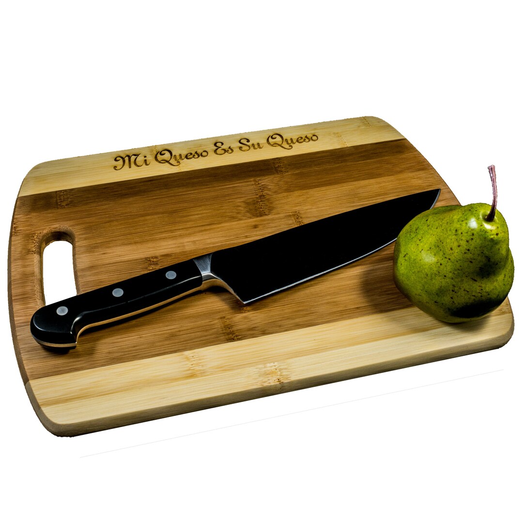 Mi Queso es su Queso Cutting Board 14''x9.5''x.5'' Bamboo CTCBTT14 Mi Queso es su Queso Cutting Board 14''x9.5''x.5'' Bamboo CTCBTT14